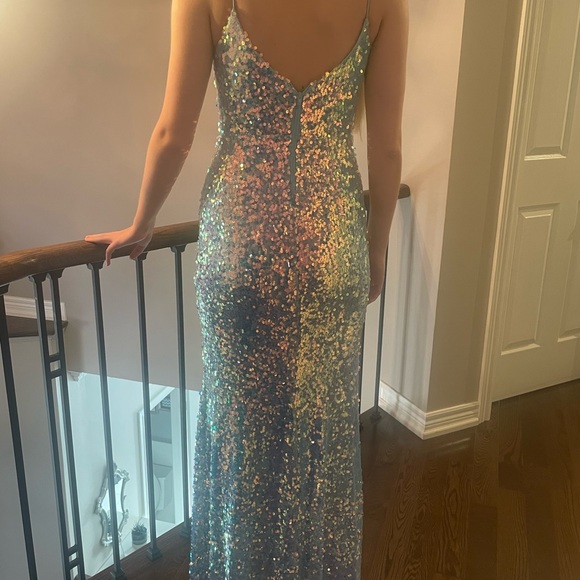 Stunning blue sequins gown dress by Windsor sz 3/4 (small) - Picture 6 of 6